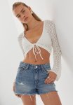 Kaylah Tie Front Open Knit - Summer White