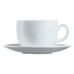 Consol Opal Glass White Cup & Saucer 220ML