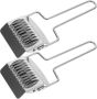 2 Piece Stainless Steel Spaghetti Pasta Cutter Noodle Rolling Tools Manual