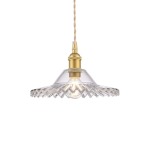 Vintage Vera Cut Glass Pendant Light Satin Gold