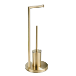 Siemens B Series - Brushed Gold Floor Standing Toilet Brush And Roll Holder