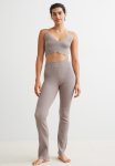Ribbed Flared Trousers - Mole