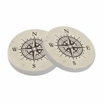 Ofloral Compass Coasters For Drinks Pointer Direction Nautical Adventure Cups Place Mats For Home Decor Set Of 2 4 Inch