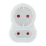 SCE White 2 Way Round Adaptor Plug 16A