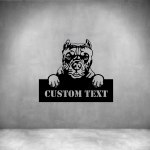 Pitbull With Custom Text - 300MM Grey