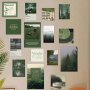 15PCS Matte Finish Nature-inspired Wall Art Cards Set - Misty Forest And Mountain Scenes With Inspirational Quotes For Dorm And Bedroom Decor