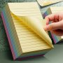 4-COLOR Lined Sticky Notes Bundle 100 Sheets - Self-adhesive Easy Post Writing Pads For Students Office And Home - Versatile Note Markers And Organizers