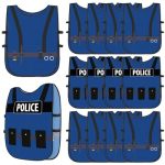 Panitay 12 Pcs Kids Role Play Vest Costumes Toddler Dress Up Vest Costume For Halloween Boys Girls Birthday Party Supplies Polic