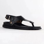 Tessa Thong With Backstrap Leather Sandal - Black - 8