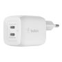 Belkin 45W Usb-c Dual Port Ac Charger Power 3.0 Fast Charger With Gan Technology For Iphone 16 Iphone 15 14 Plus Pro Pro Max
