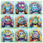 Tear Resistant Deco Print Funny Face Trucks 9'S