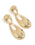 Goldair Gold Plated Elongated Oval Drop Earrings