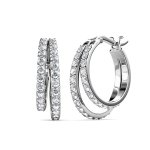 DESTINY Amy Double Hoop Earring With Swarovski Crystals