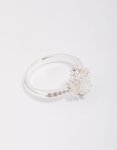 Silver Plated Regal Pear Ring - M l