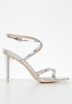 HUBBLY2 Ankle Tie Heel - Silver