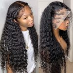 Pizazz 220% Density Deep Wave Lace Front Wigs Human Hair Pre Plucked With Baby Hair Natural Hairline 13X4 Glueless Human Hair Wi