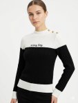Sissy Boy Womens Colour Block Knit Jersey With Brand In Black And White - Black And White XL