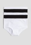 5-PACK Cotton Hipster Briefs - White Black