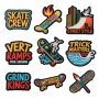 9-PACK Skateboard Themed Embroidered Patches-iron-on Street Style Applique