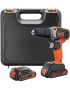 Black+Decker BCD003C2K-QW 18V 21.000 Ipm Hammer Drill With 2 Lithium Batteries 1.5AH And Case