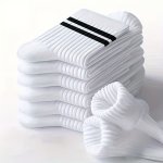 6 Pairs Of Men's Solid Sport Crew Socks Breathable Sweat-absorbing Comfy Soft Casual Simple Style Socks All Seasons Wearing