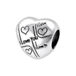 A12-C17230 - 925 Sterling Silver I Love You European Charm Bead