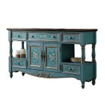Wood Console Cabinet Sideboard Made Solid American Style Retro