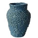 Barnacle Ceramic Vase Deep Blue Textured Statement Piece