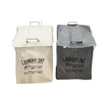 Collapsible Laundry Basket With Lid - Grey
