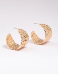 Goldair Gold Hammered Hoop Earrings