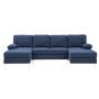 Blue U-shaped Erna Multiple Sleeper Couch