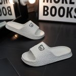Men's Cartoon Bear Pattern Open Toe Breathable Anti Odor Eva Slides Comfy Non Slip Durable Casual Soft Sole Slippers Men's Footw
