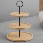 3 Tier Bamboo Serve Stand Tray Serving Set