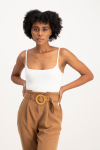 Mindy Strappy Bodysuit - White - XS