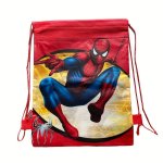 Spider-man Reversible Drawstring Bag - Superhero Themed Non-woven Fabric Fashionable Cartoon Gift Pouch For Women