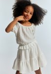 Crinkled Jersey Skirt - White