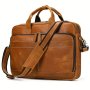 Men's Genuine Leather Briefcase Laptop Business Cowhide Bag Cow Leather Shoulder Bag Vintage Work Tote Bag Father's Day Gift