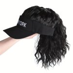 Hat Wig With Ponytail Wig Hat For Women Hats With Hair Ponytail Baseball Cap Hats Wig Synthetic Hat Wig For Women Adjustable Bla
