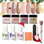 11PCS/SET Dip Powder Nail Kit Starter 4 Colors Nude Skin Tone Golden Glitter Neutral Acrylic Dip Powder Liquid Set With Base Coat And Top