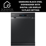 Samsung Black Steel Dishwasher With Digital LED Display - 14 Place Setting