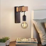 1PC Bedside Wall Lamp Simple Retro Bedroom Bedside Aisle Living Room Staircase Wood Art Creative Wall Lamp For Hotels Bulb Not I