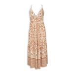 Rust Border Tiered Maxi Dress