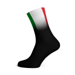 Italy Flag Socks - Large Black