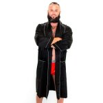 Mens Satin Bathrobe - Black
