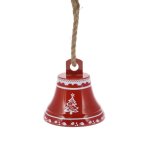 Bell With Jute Rope Metal 17X17X17CM Red - Tree