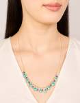 Goldair Gold Plated Light & Dark Blue Cubic Zirconia Circle Pendants Necklace