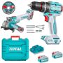 Ingco Total Tools - Cordless Impact Drill Angle Grinder Batteries & Charger