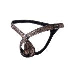 Jockmail Signature Metallic Criss Cross Thong - Bgold