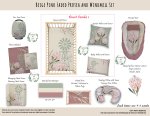 Cot Duvet Bedding Beige Pink Faded Protea And Windmill Set