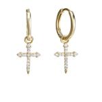 Georgini A Christmas Journey Cross Hoop Earrings - Gold